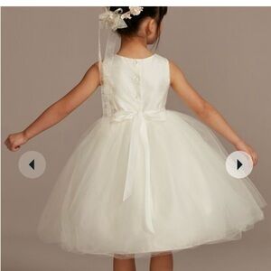 White tule flower girl dress.